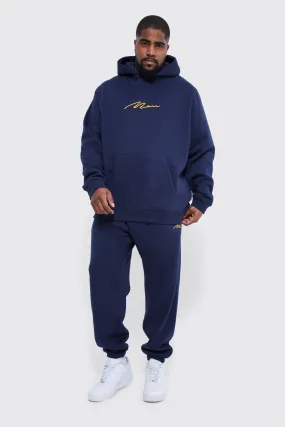 Plus Man 3d Embroidery Hooded Tracksuit