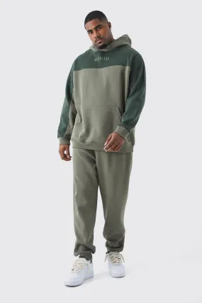 Plus Man Roman Tape Color Block Tracksuit