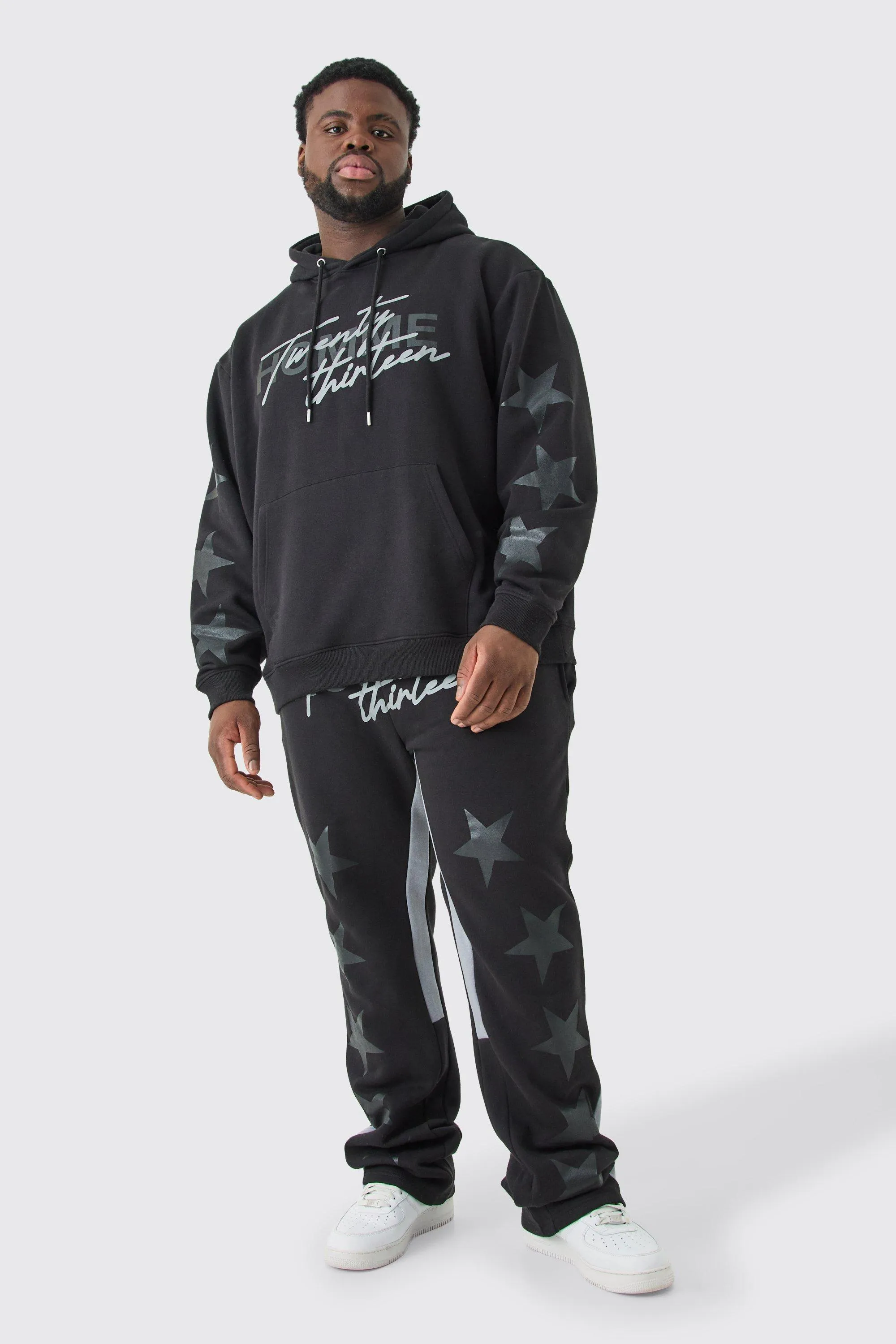 Plus Oversized Star Homme Print Tracksuit