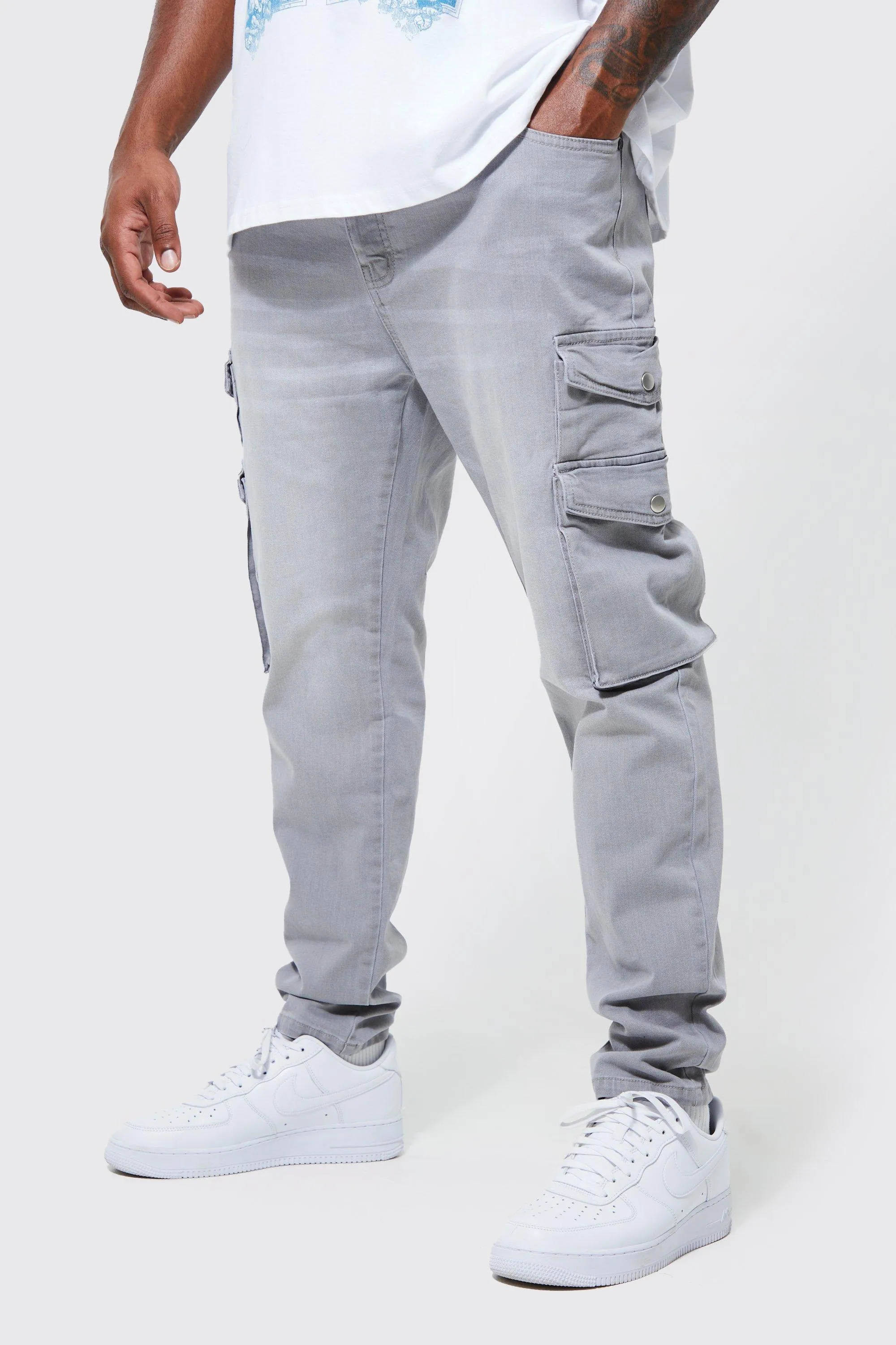 Plus Skinny Stretch Cargo Jeans