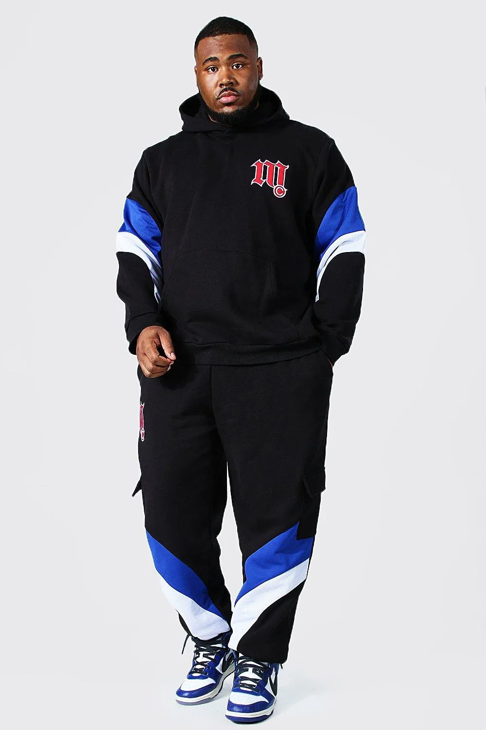 Plus Varsity Panel Funnel Neck Tracksuit