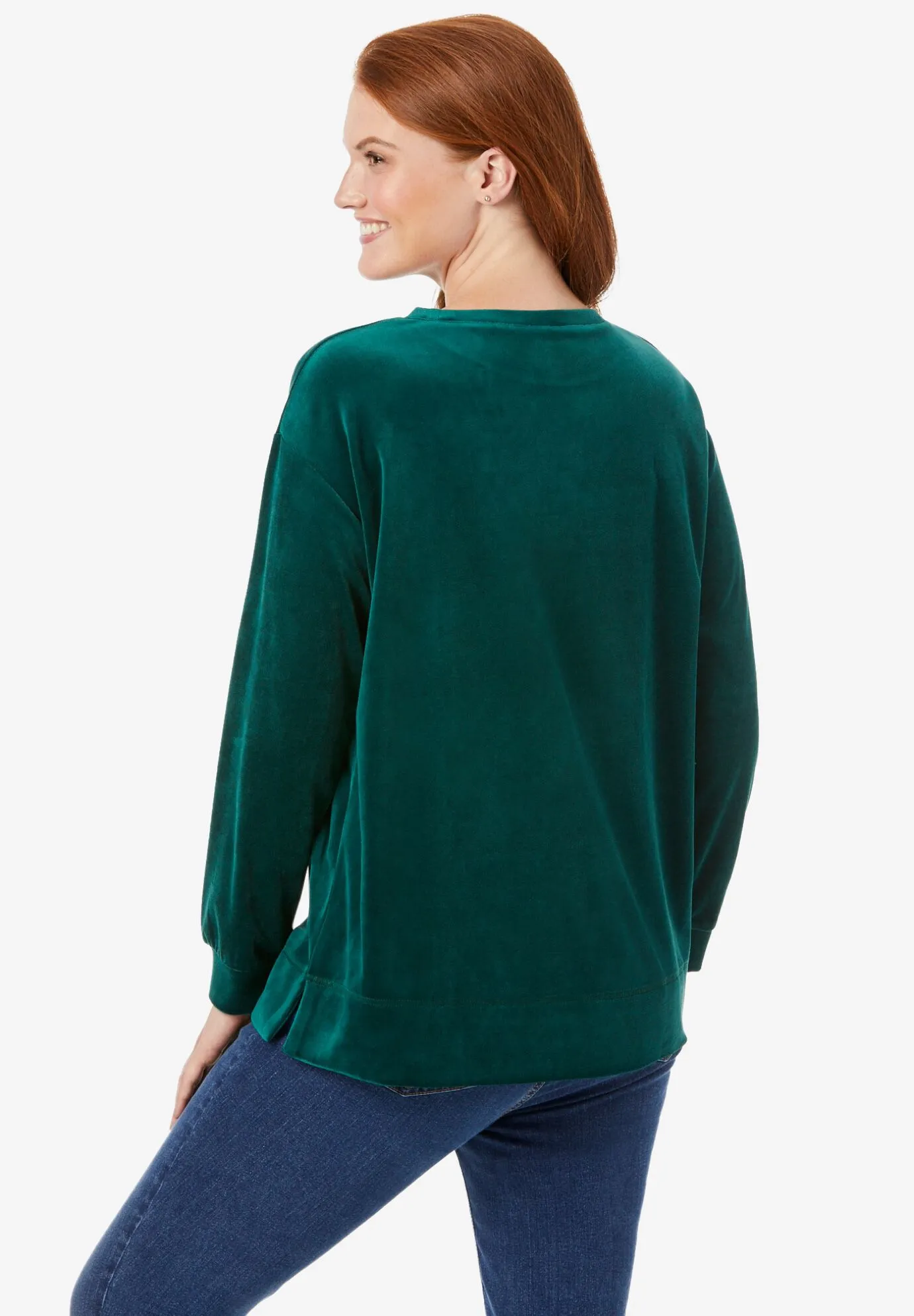 Plush Velour Tunic Sweatshirt