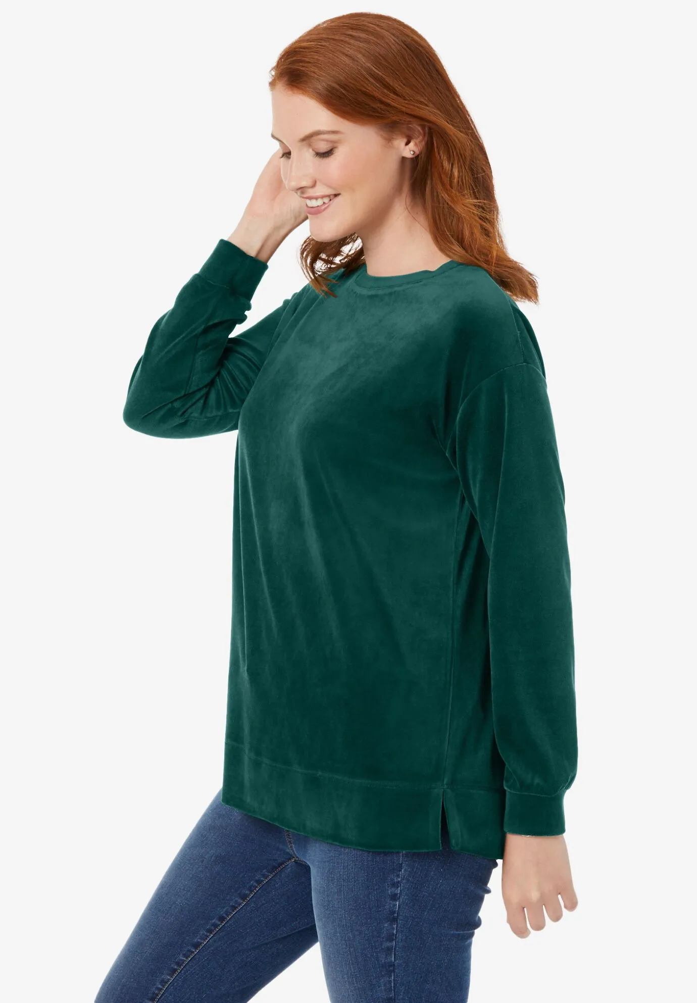 Plush Velour Tunic Sweatshirt