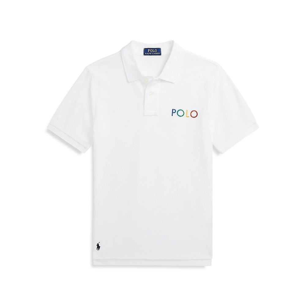 Polo Ralph Lauren Boy's Ombré-Logo Mesh Polo Shirt