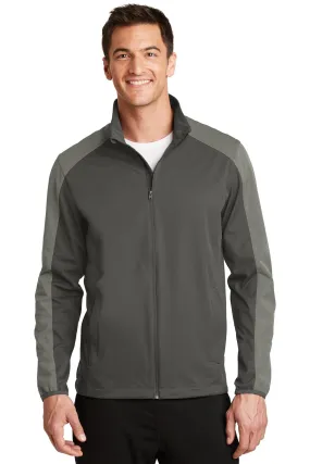 Port Authority Active Colorblock Soft Shell Jacket J718 Grey Steel/ Rogue Grey