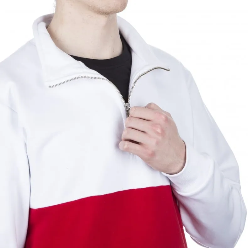 Post Details Shuffleboard Half-Zip Pullover Sweatshirt (Red/White)
