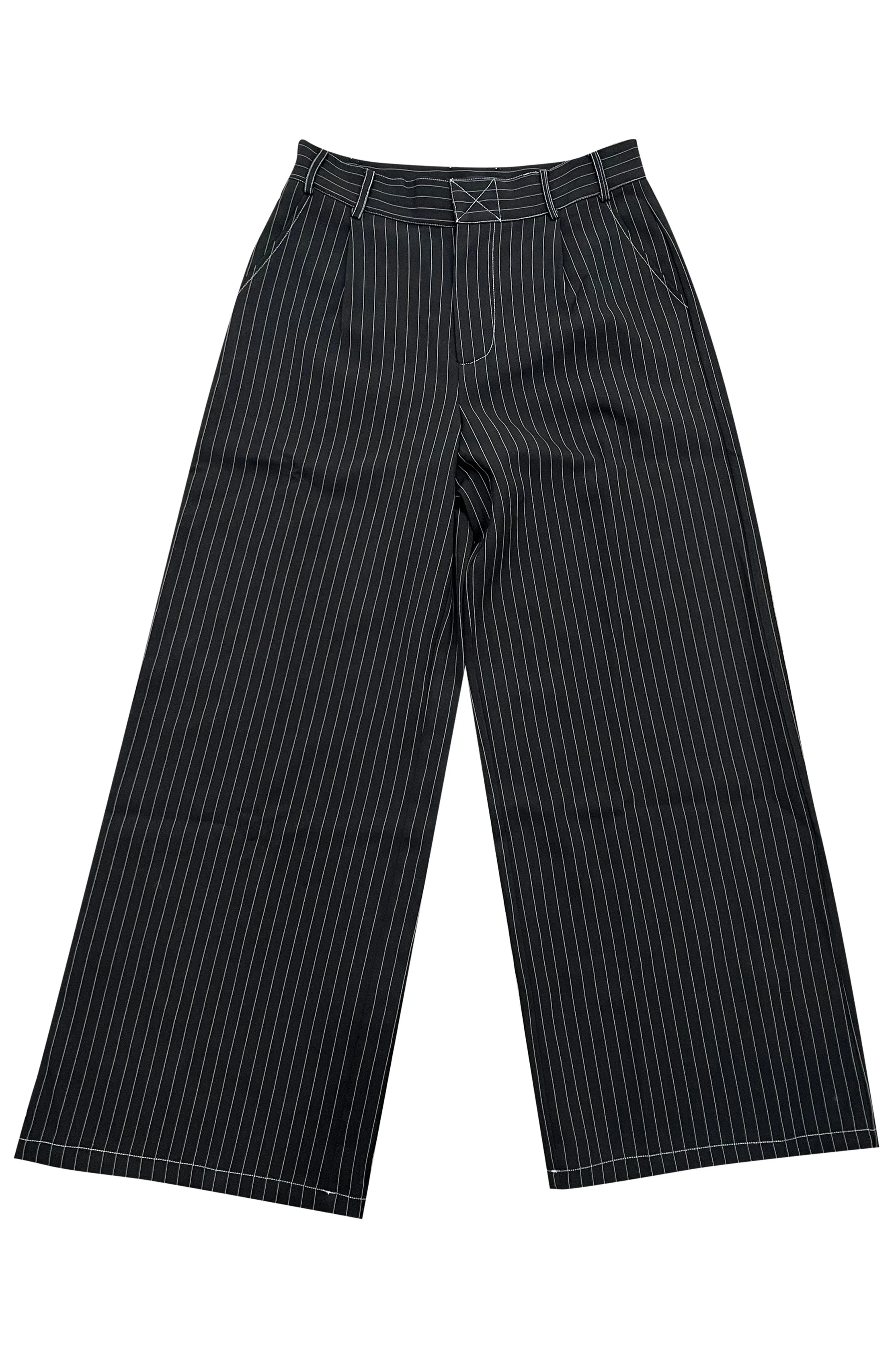 PRE-ORDER: Clerks Pinstripe Wide-Legged Pants