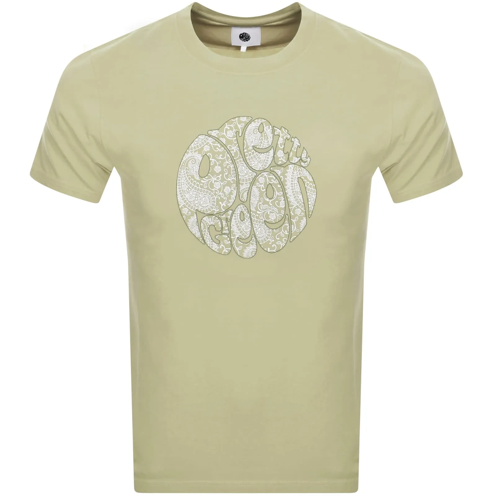 Pretty Green Paisley Logo T Shirt Green