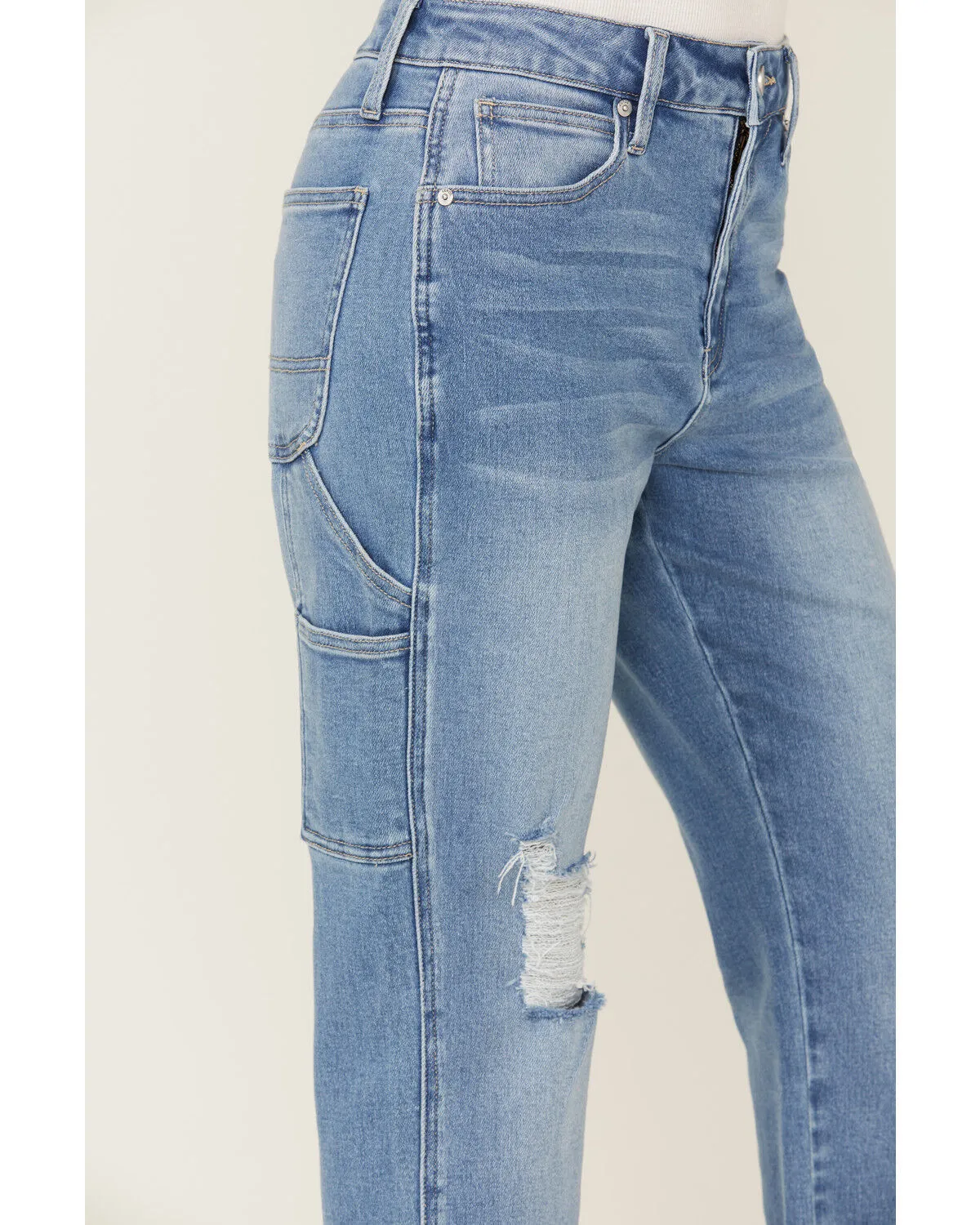 Product Name:  Ceros Women's Light Wash High Rise Carpenter Straight Jeans