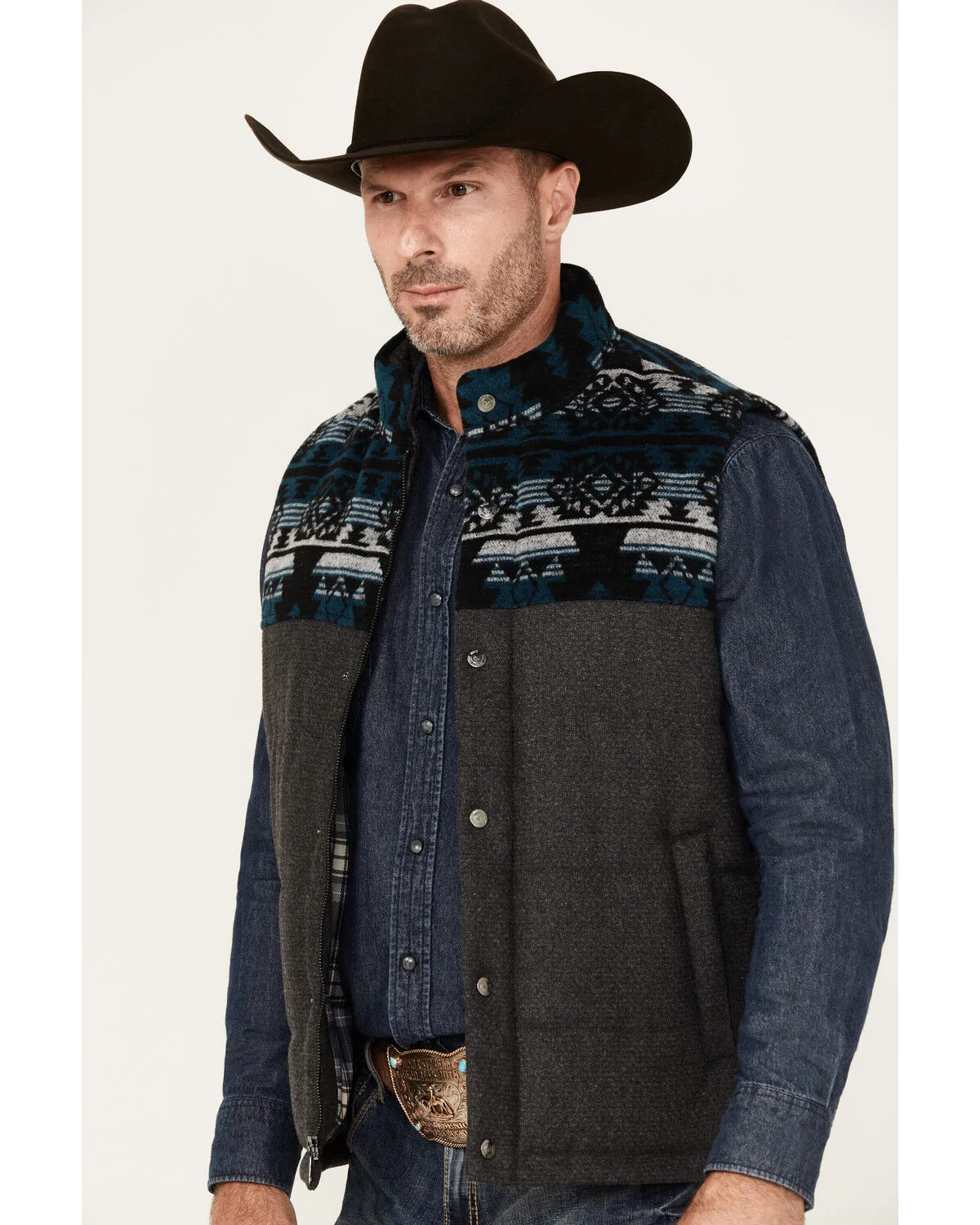 Product Name:  Cody James Men's Southwestern Print Yoke Wool Vest