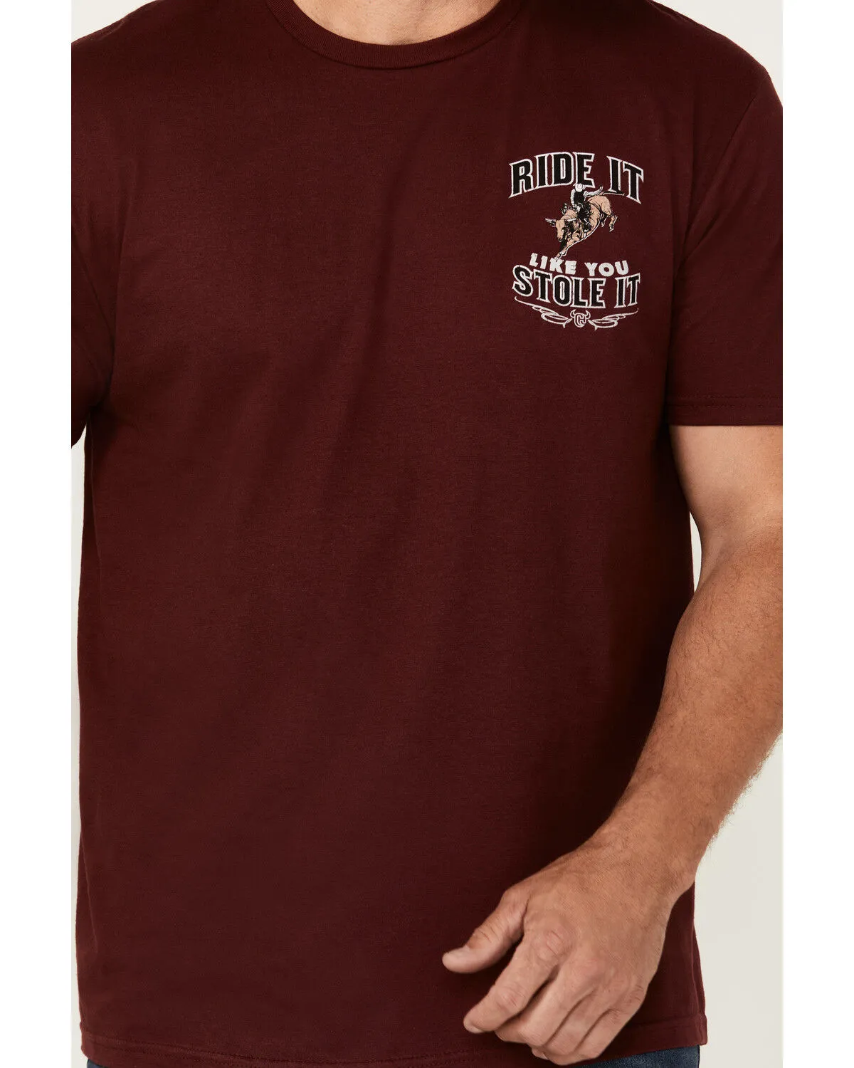 Product Name:  Cowboy Hardware Men's Boot Barn Exclusive Ride It Like You Stole It Short Sleeve Graphic T-Shirt