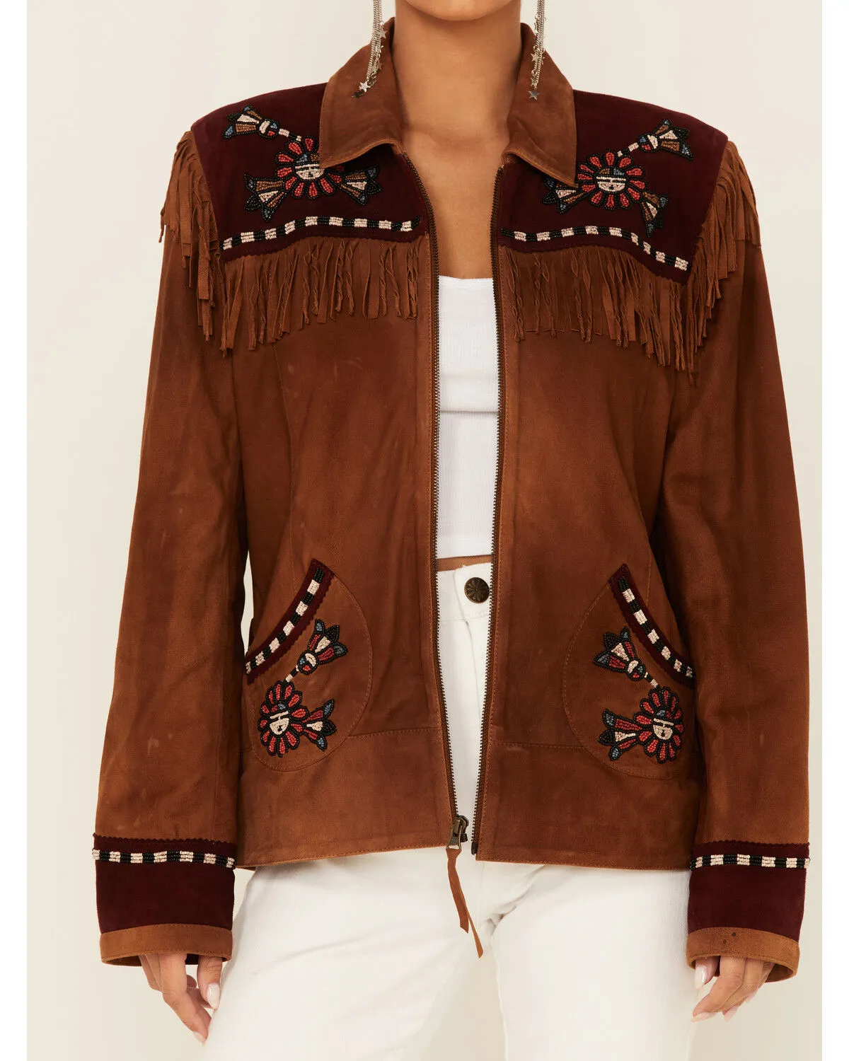 Product Name:  Double D Ranch Women's Sunitah Zip-Front Suede Jacket