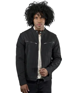 Product Name:  Frye Men's Racer Vintage Zip-Up Leather Jacket