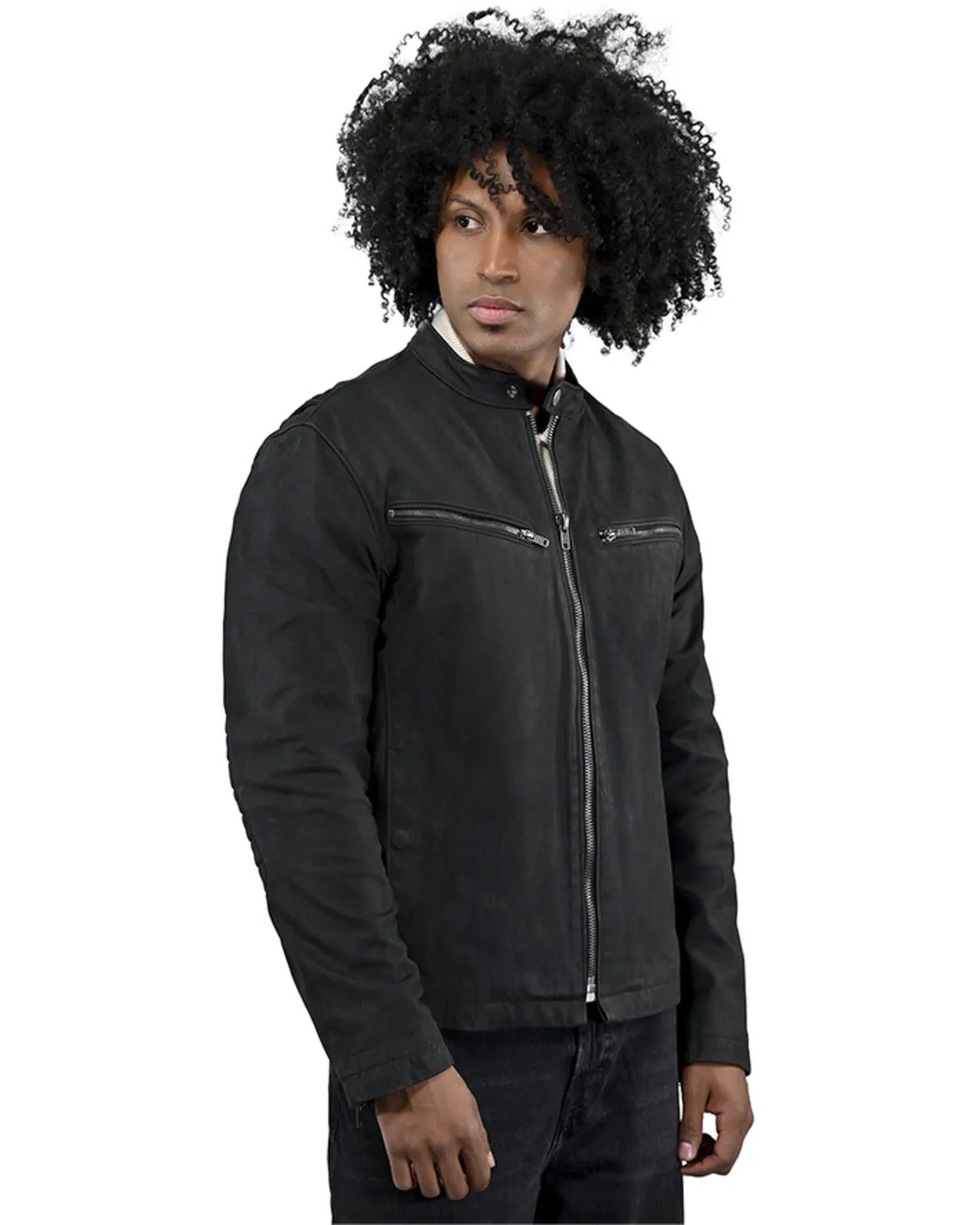 Product Name:  Frye Men's Racer Vintage Zip-Up Leather Jacket