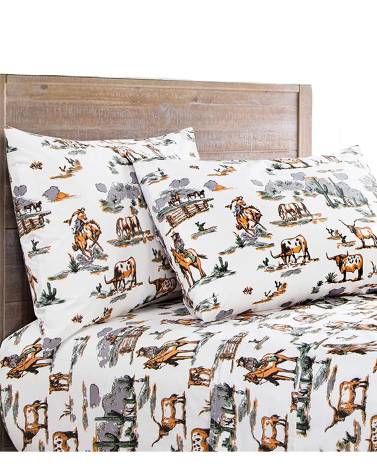 Product Name:  HiEnd Accents 200TC Cotton Ranch Life 4 Piece Sheet Set - Full Size