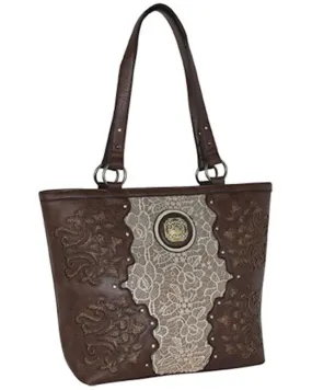 Product Name:  Justin Women's Lace Panel and Glitter Inlay Tote