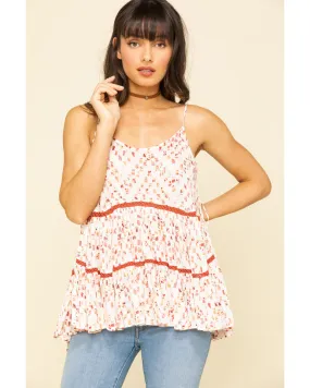 Product Name:  Miss Me Women's Printed Sleeveless Tiered Top