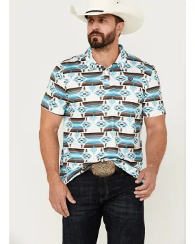 Product Name:  Rock & Roll Denim Men's Boot Barn Exclusive Southwestern Print Short Sleeve Polo Shirt