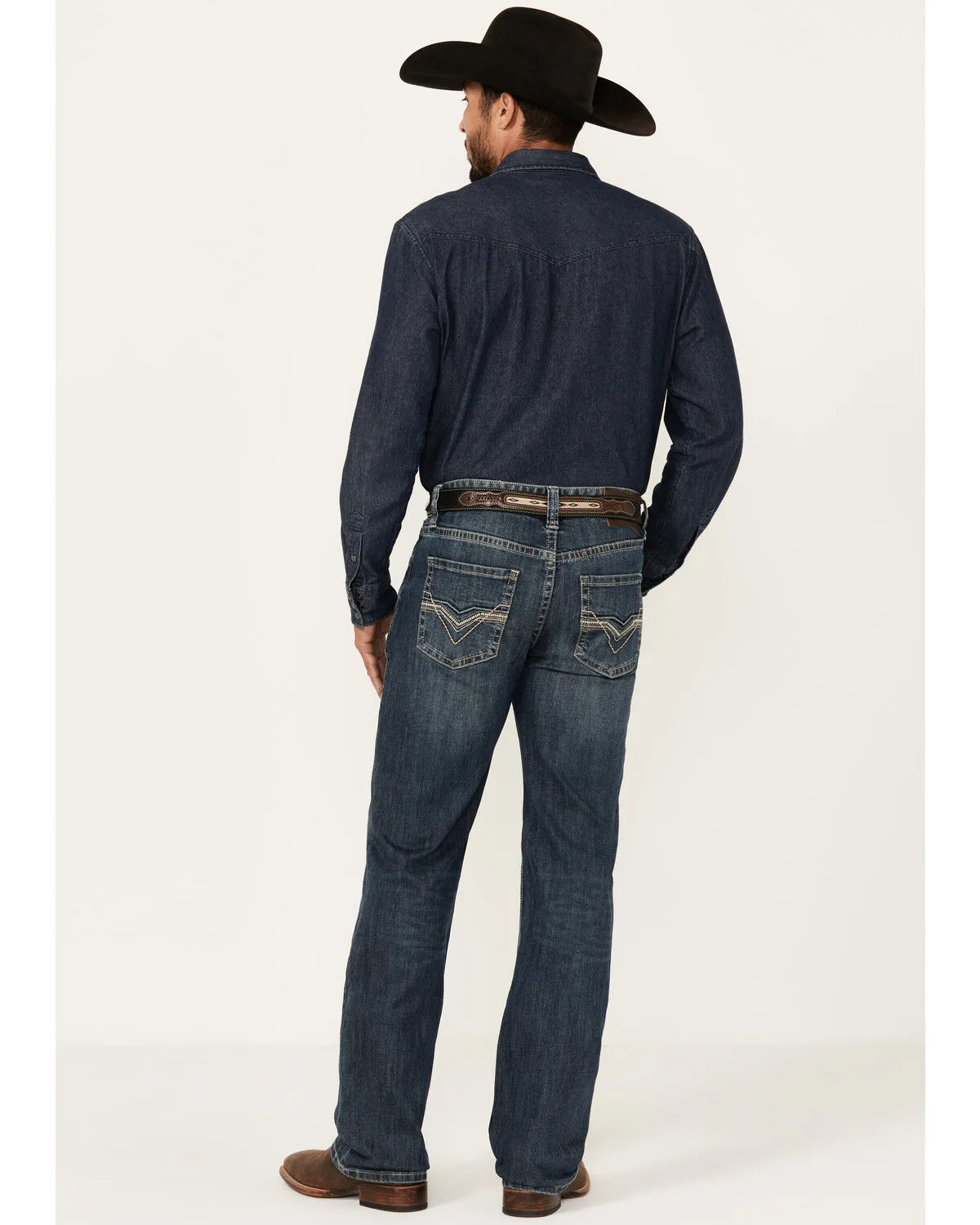 Product Name:  Rock & Roll Denim Men's Double Barrel Reflex Medium Wash Relaxed Straight Leg Stretch Denim Jeans