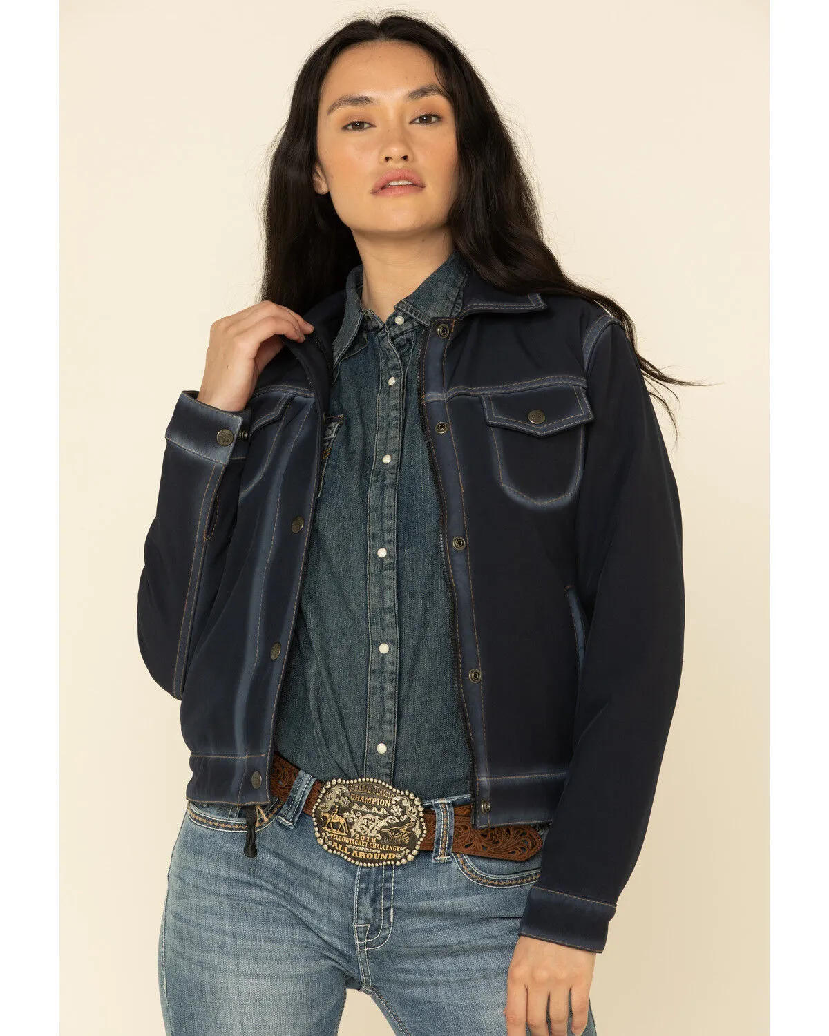Product Name:  STS Ranchwear Women's Navy Brumby Softshell Jacket
