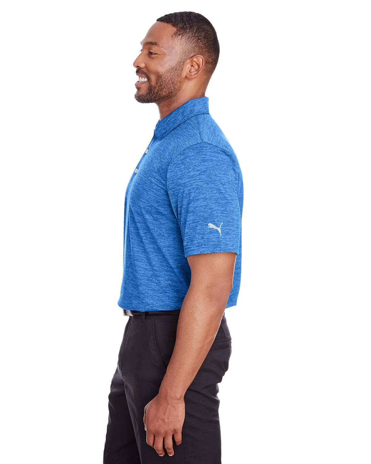 Puma Golf Men's Icon Heather Polo, Lapis Blue