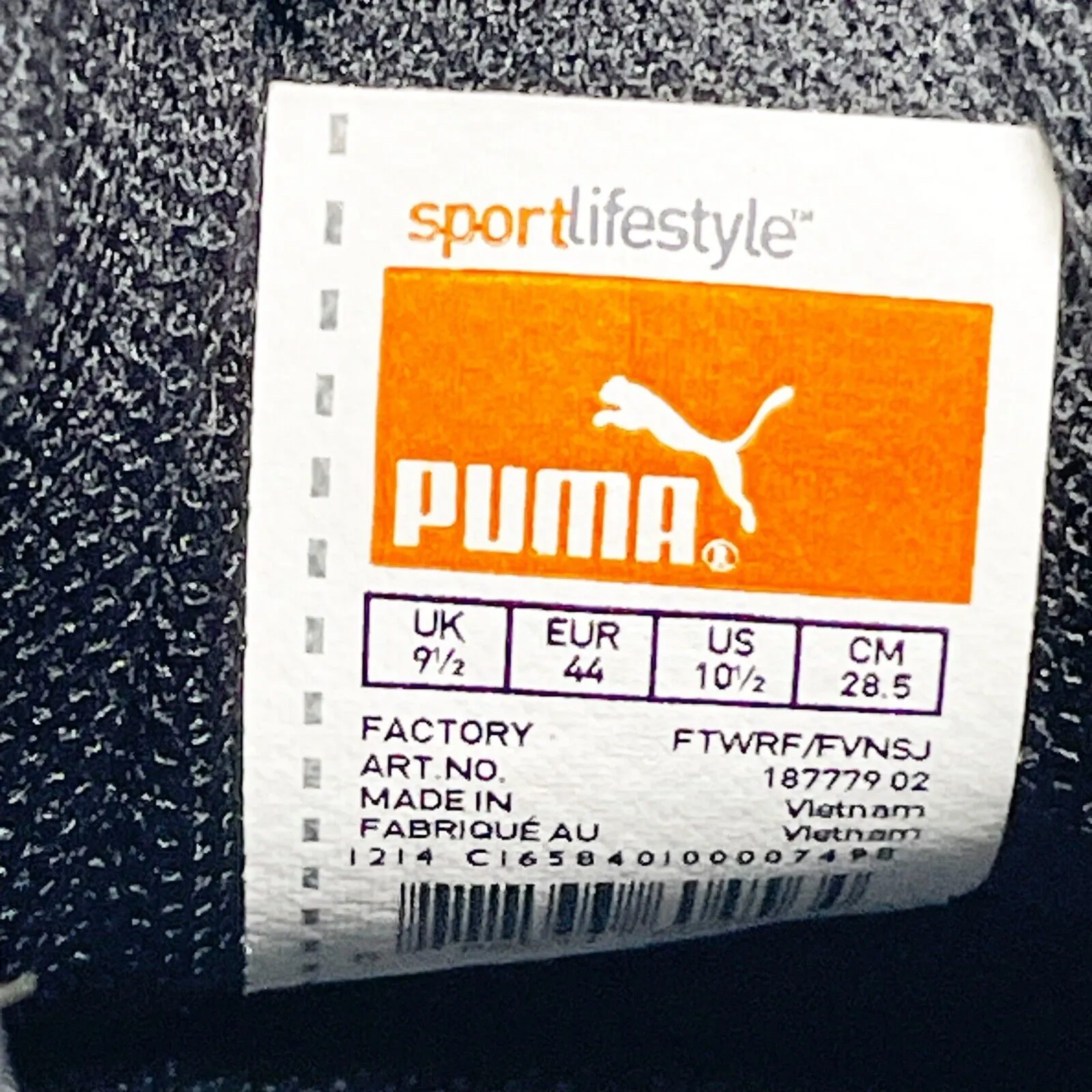 Puma Mens Turbulance 187779 02 Black Running Shoes Sneakers Size 10.5