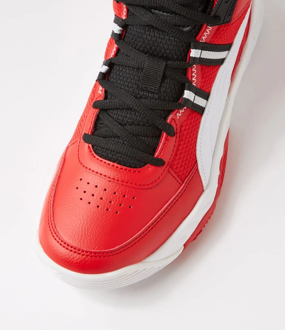 PUMA Rebound Future Red White Black Leather Sneakers