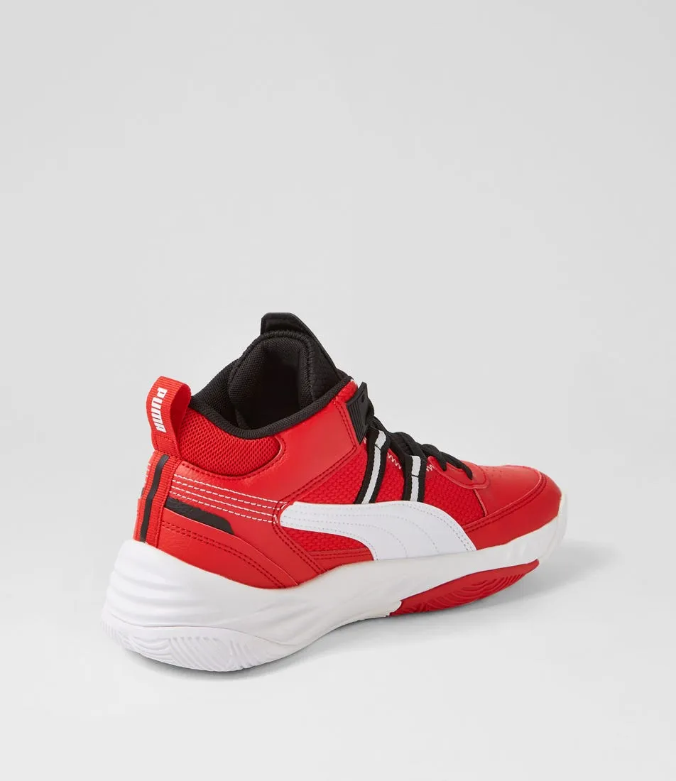 PUMA Rebound Future Red White Black Leather Sneakers