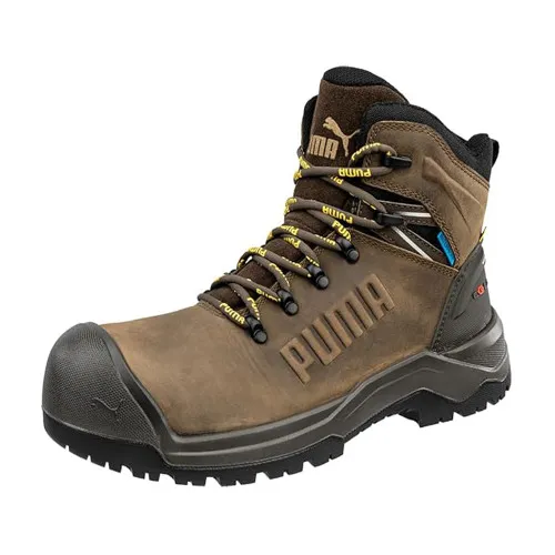 PUMA SAFETY Men's Iron HD Mid Composite Toe Work Boot Brown