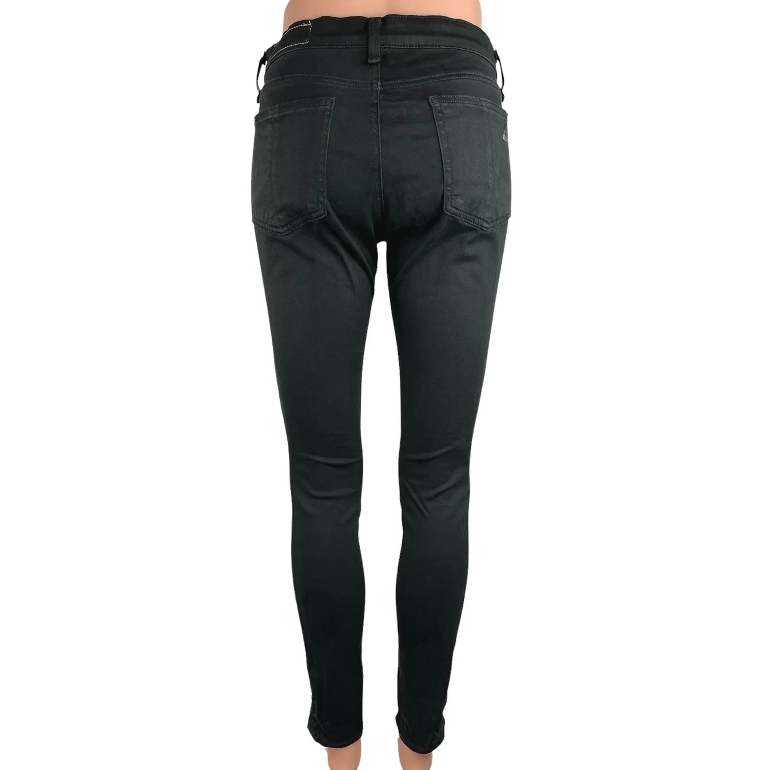 Rag & Bone Women's Black Mid Rise Stretchable Ankle Skinny Denim Jeans Size 28