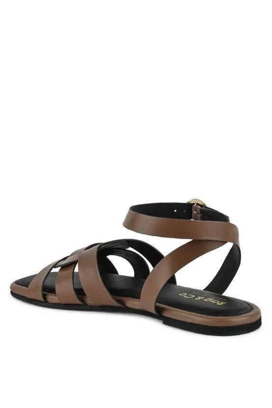 Rag & Co ASHTON Flat Ankle Strap Sandals