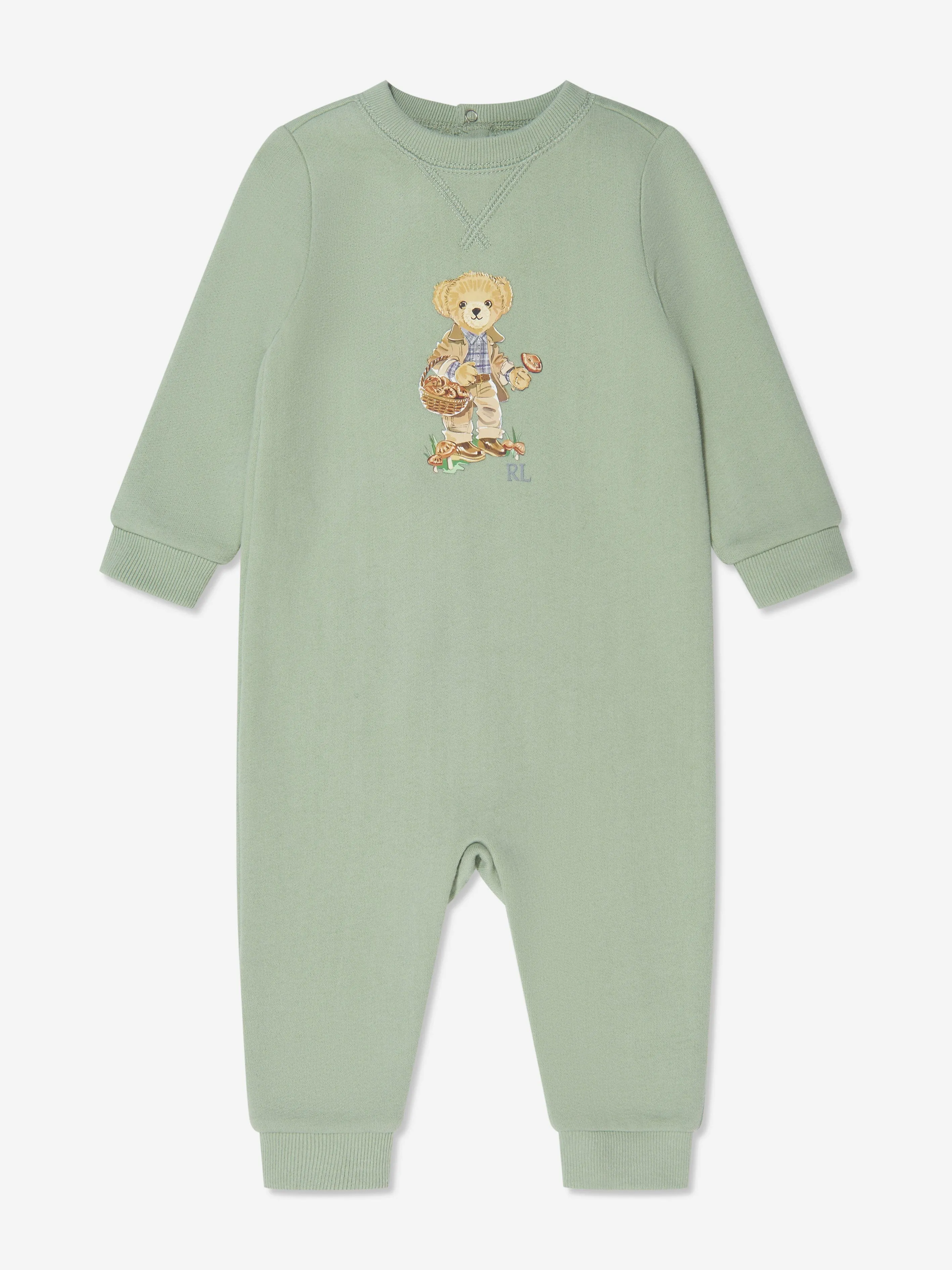 Ralph Lauren Baby Boys Bear Romper in Green