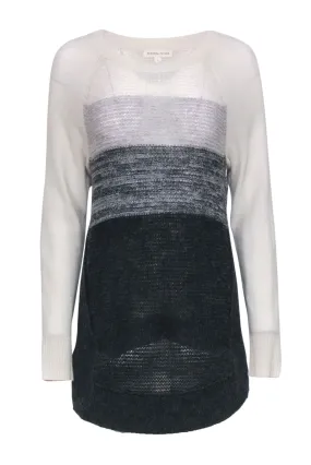 Rebecca Taylor - Grey & Cream Ombre Knit Sweater Sz L