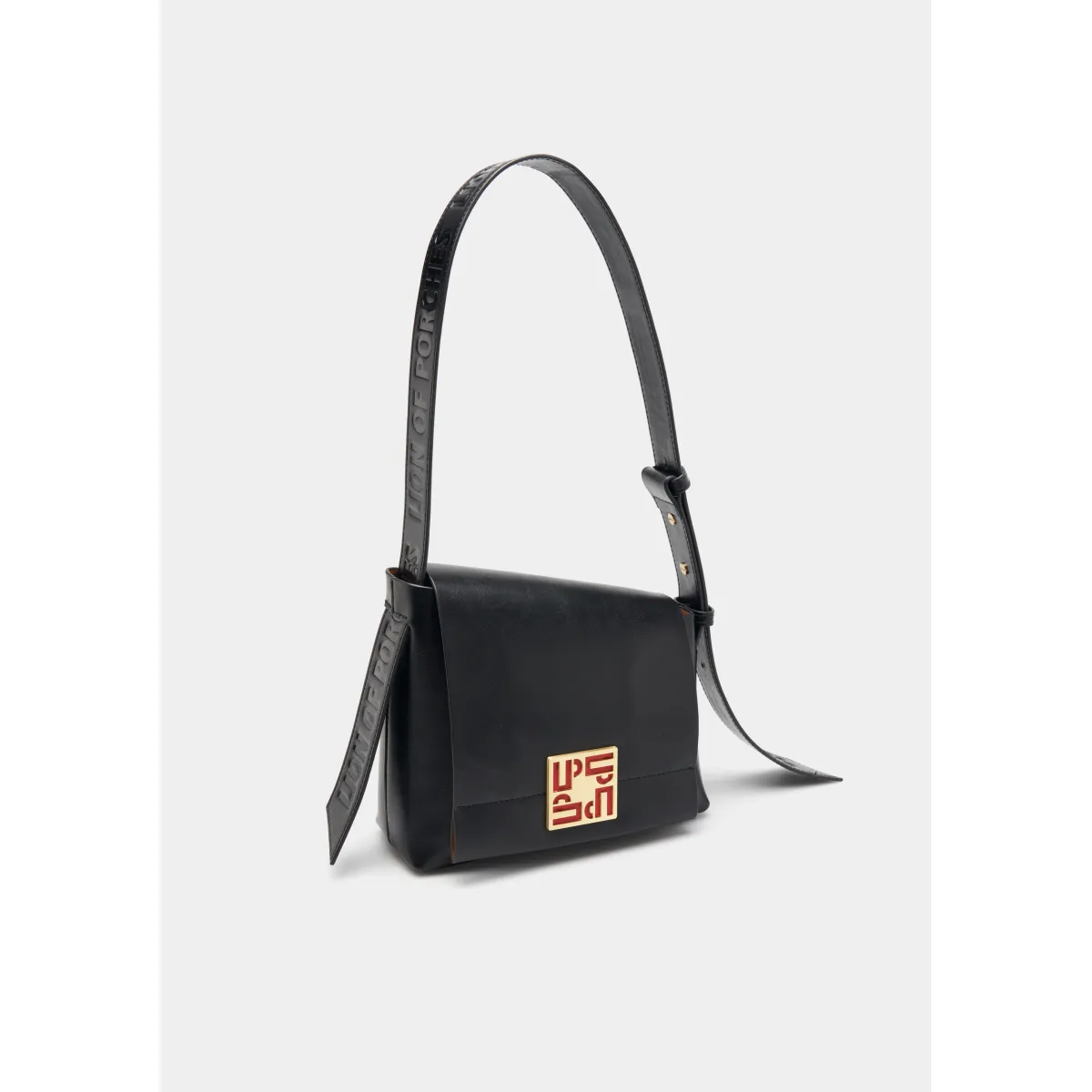 Rectangular asymmetric shoulder bag