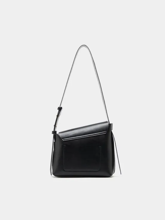 Rectangular asymmetric shoulder bag