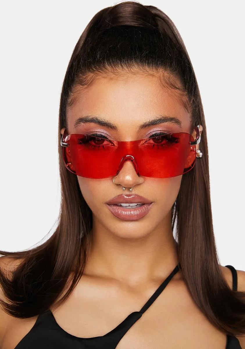 Red Gatica Shield Sunglasses-