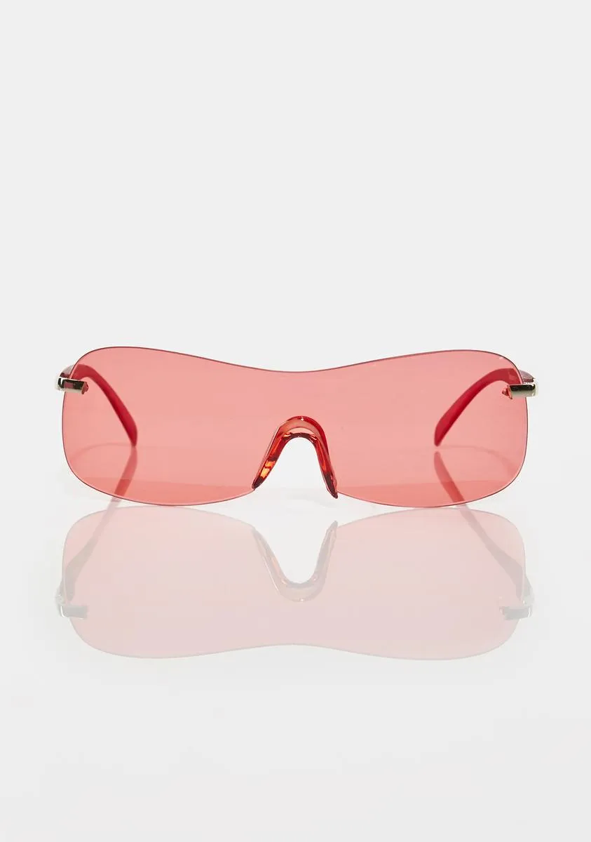 Red Gatica Shield Sunglasses-