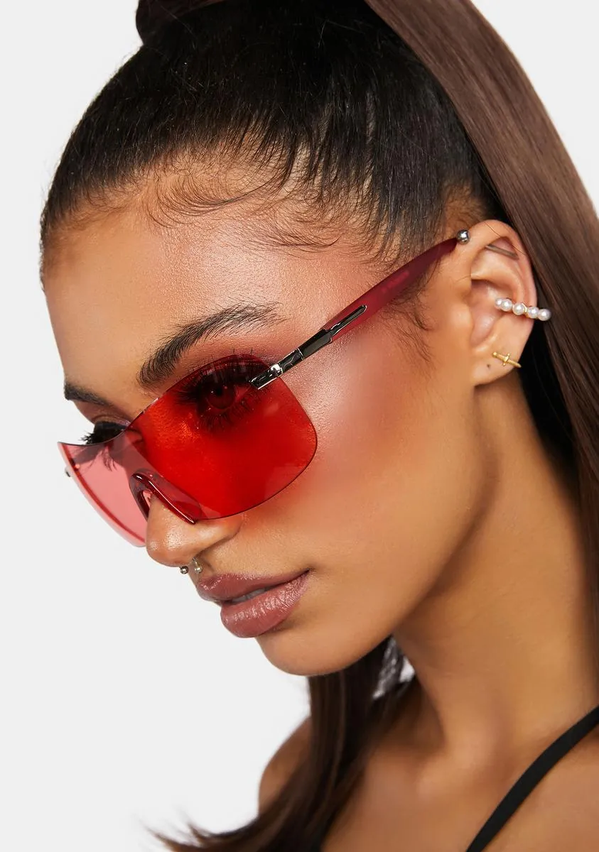 Red Gatica Shield Sunglasses-