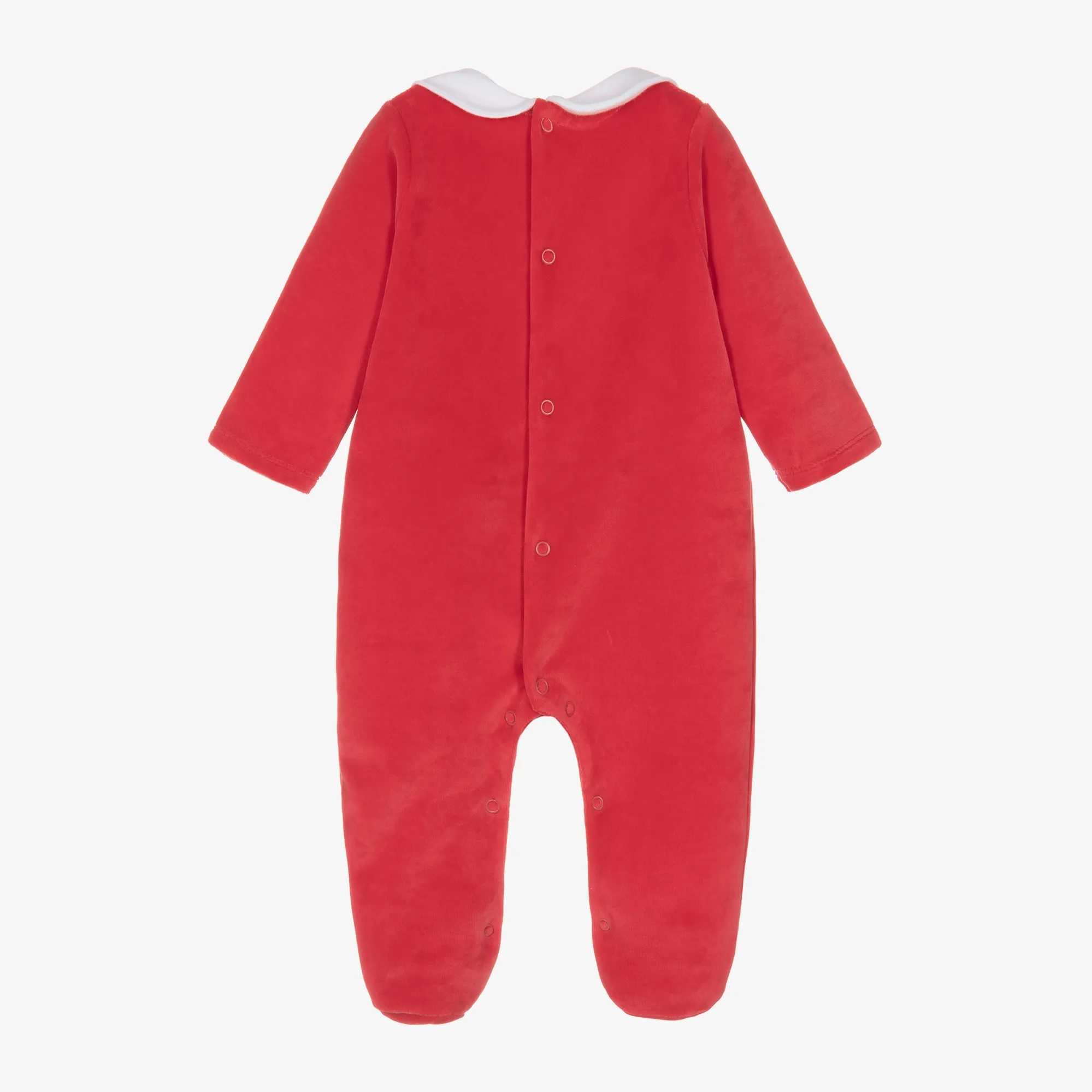Red Velour Babygrow