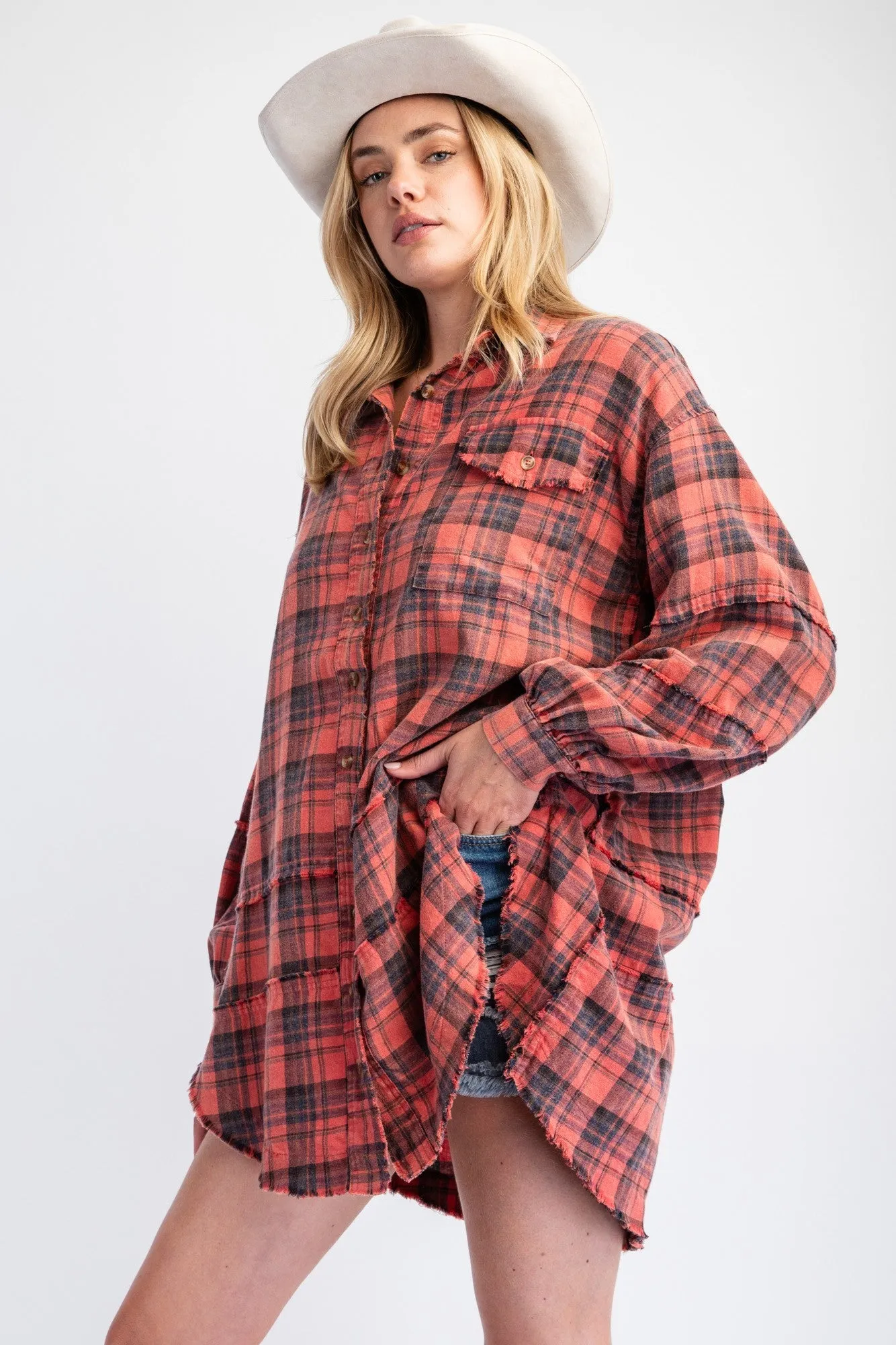 Redfin Plaid Tunic - 2 Colors