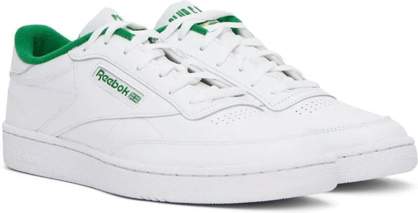 Reebok Classics White & Green Club C 85 Sneakers