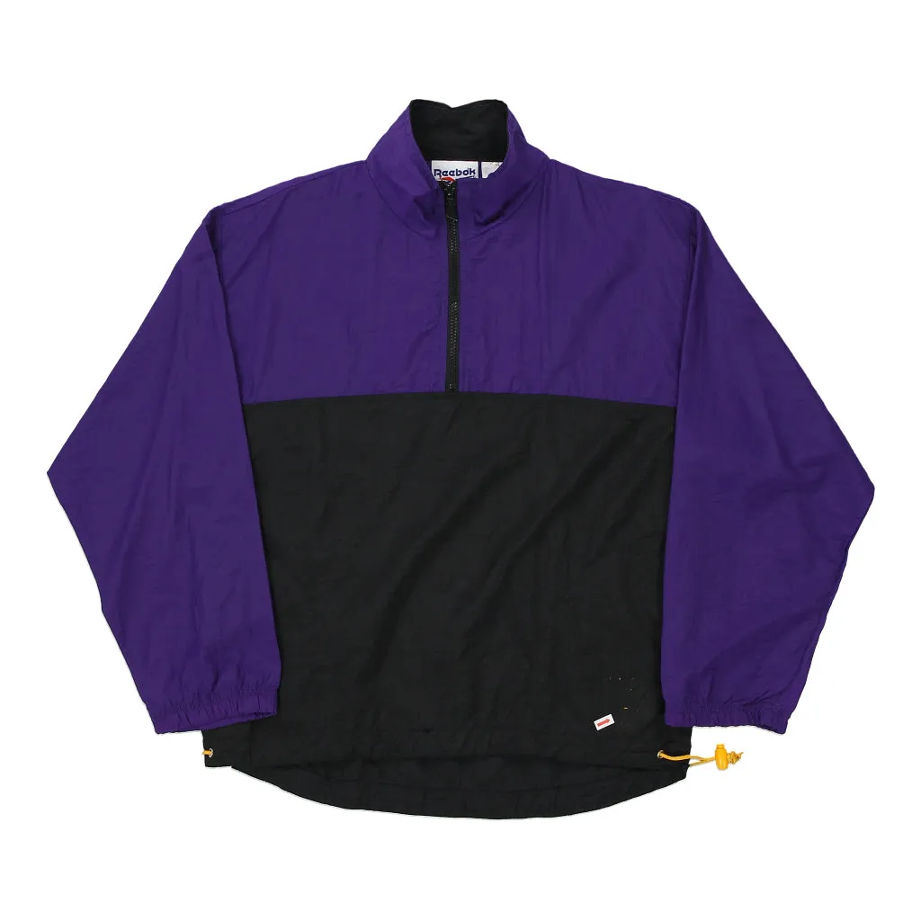 Reebok Windbreaker - Large Black Nylon