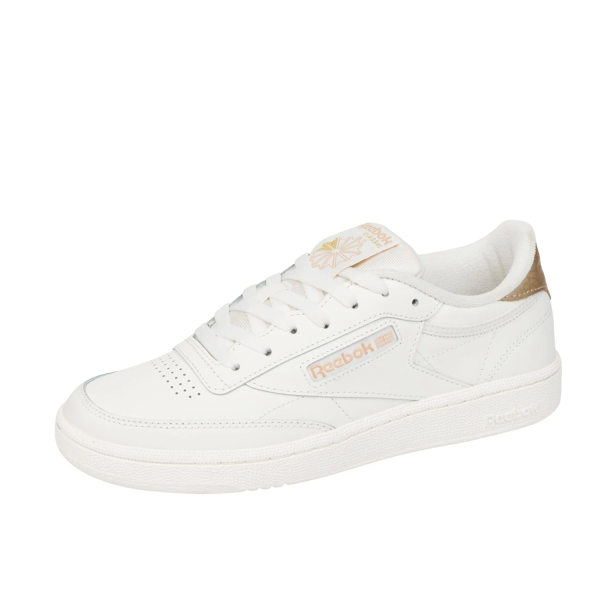 Reebok Womens Club C 85 Chalk/Sahara/Gold Met