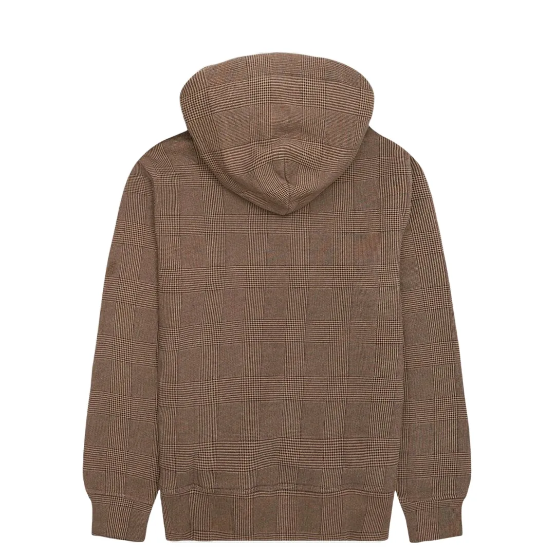 REGULAR FIT TEDDY CHECKERED HOODIE