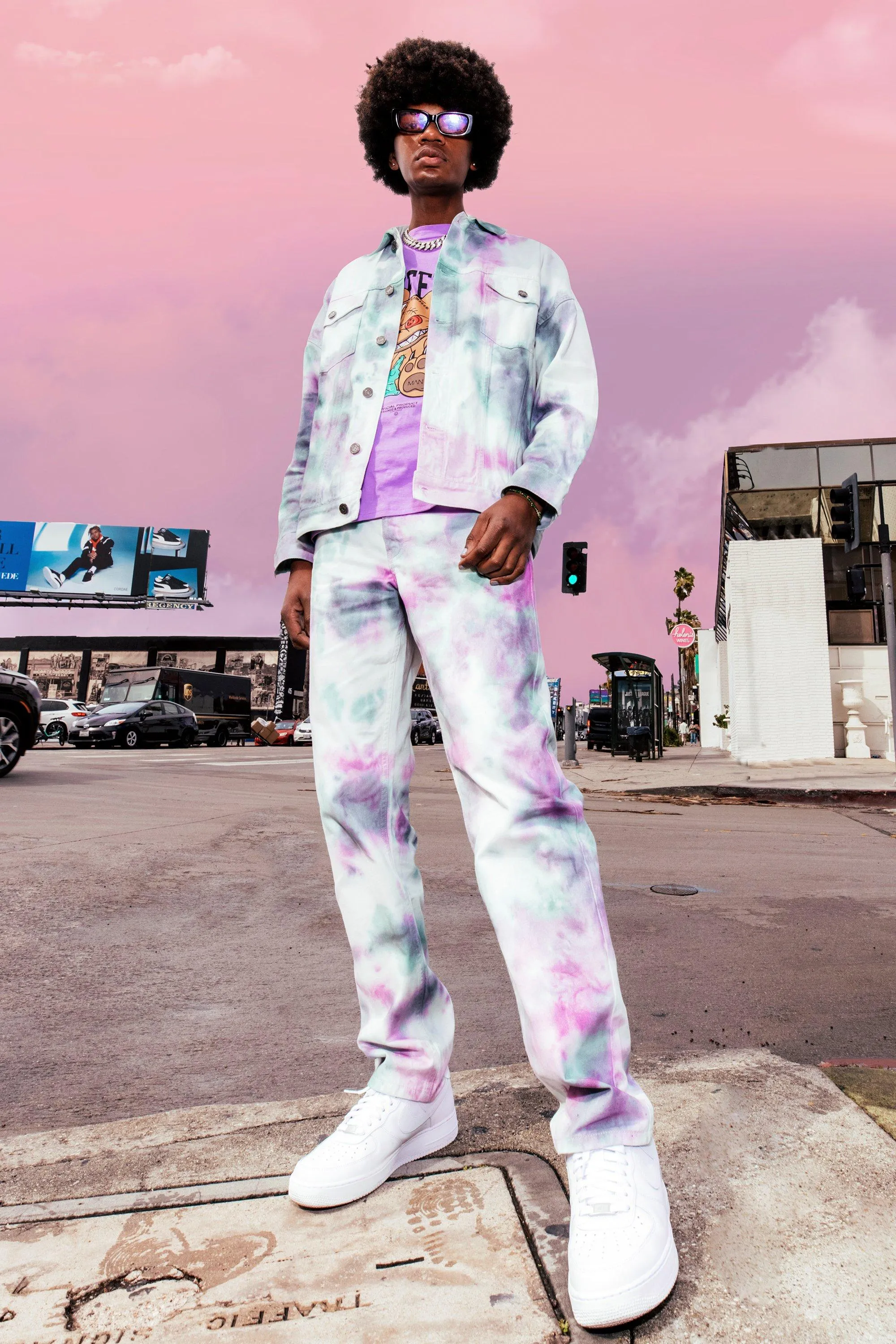 Relaxed Fit Rigid Tie Dye Jeans