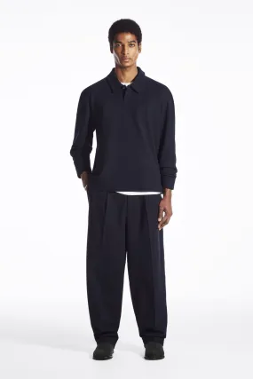RELAXED JERSEY JOGGERS - Regular waist - Long - DARK NAVY - Men | H&M GB
