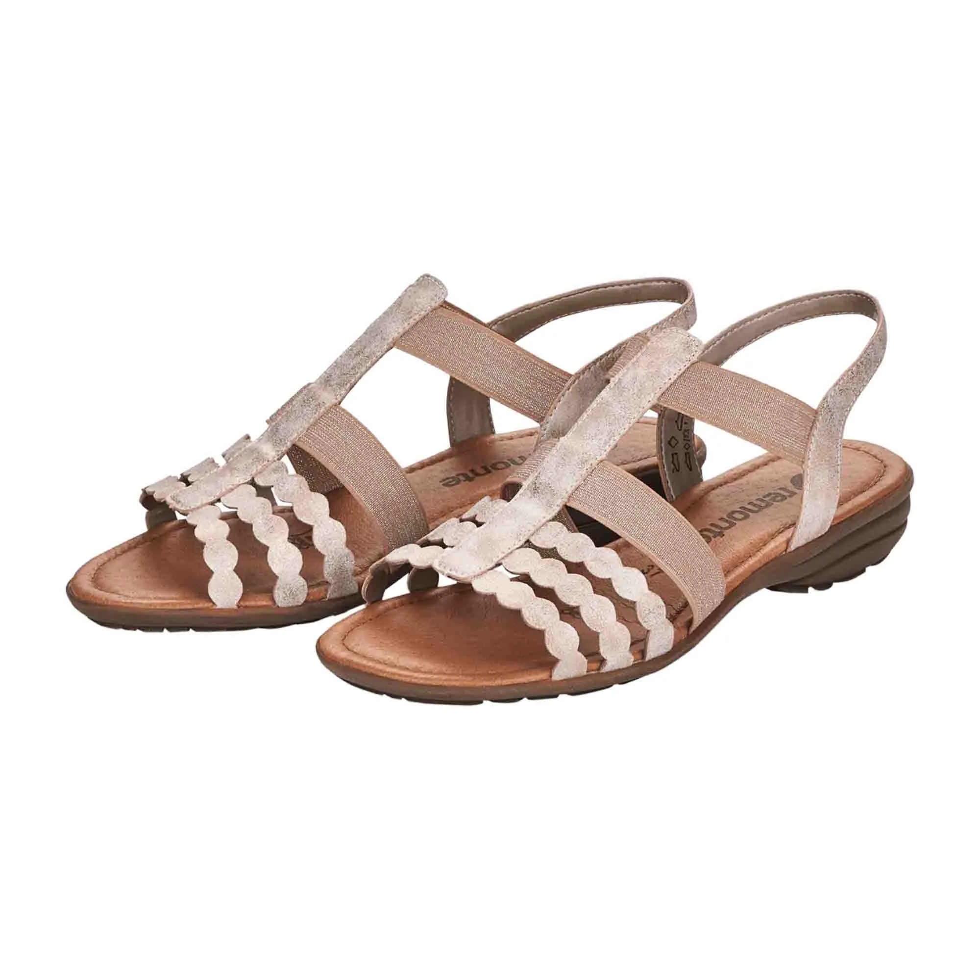 Remonte Women's Pink Sandals Slip-On Synthetic Upper Rubber Sole Spring Summer