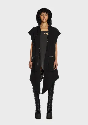 Replay Unisex Hooded Cargo Vest - Black-