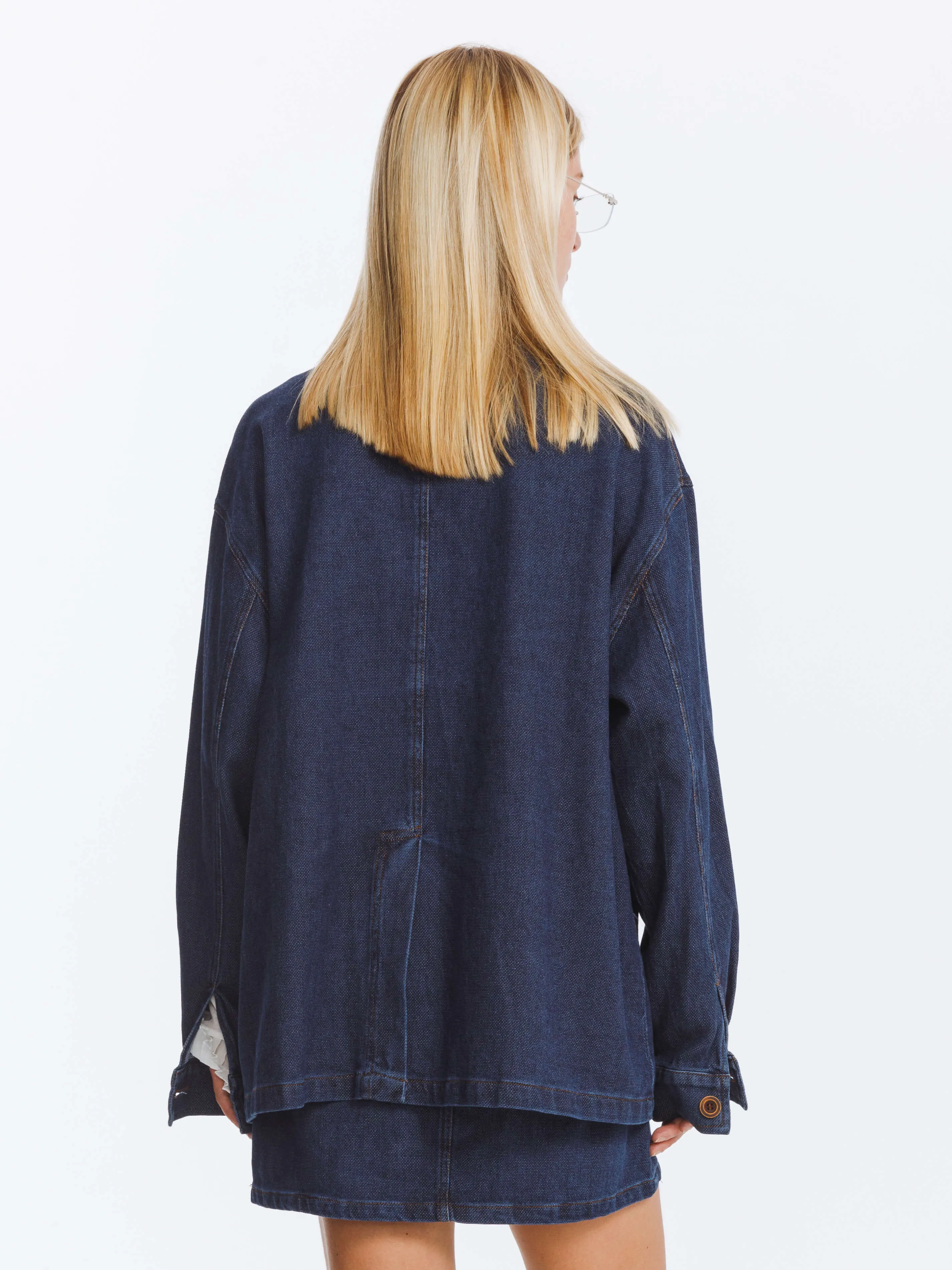 Retro Contrast Color Cotton Denim Jacket