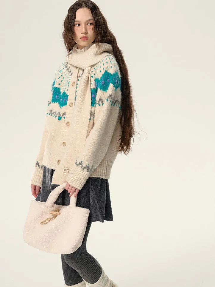 Retro Nordic Soft Hoodie-Muffler Knit